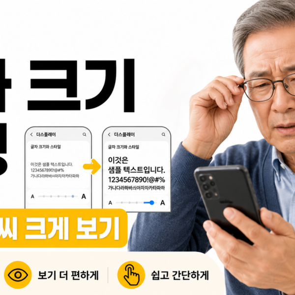 휴대폰 화면 글씨가 너무 작을 때 크게 보는 방법｜갤럭시 글자 크기 설정