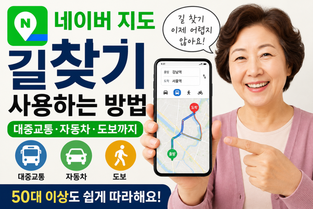 네이버 지도 길찾기 사용법 안내 이미지